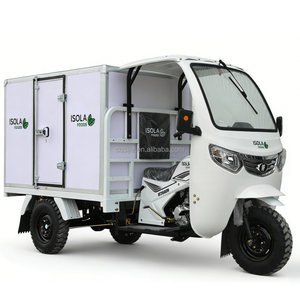 Motocicleta de Tres Ruedas de 200cc, Triciclo de Carga con Cabina Semicerrada, <span class=keywords><strong>Tribike</strong></span> con Caja Cerrada, Triciclo Motorizado de Carga - Product Image 2