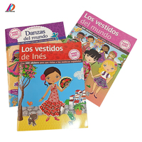 Costura de sillín personalizada libro de cuentos de actividades infantiles de tapa blanda impresión en Color con pegatina