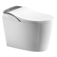 WC intelligent monobloc en céramique avec détection de lumière, double chasse d'eau, désodorisation automatique, siège chauffant, fonction de lavage frontal féminin, sans fonction de lavage intime.