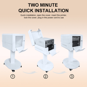 Support et housse pour imprimante de photomaton compatibles avec les imprimantes <span class=keywords><strong>DNP</strong></span> RX1HS/<span class=keywords><strong>DNP</strong></span> DS620A/<span class=keywords><strong>DNP</strong></span> <span class=keywords><strong>QW410</strong></span>/Hiti P525L, blanc et noir avec roulettes - Product Image 4