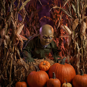 Décoration d'extérieur pour maison hantée d'Halloween : Bébé fantôme rampant en plastique, animatronique, effrayant et mobile - Product Image 2