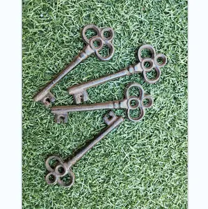 Conjunto de 4 chaves de ferro fundido, artesanato vintage, decoração, presente de metal, estilo rusty