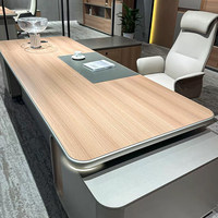 Ensemble de mobilier de bureau moderne de luxe en bois avec bureau et chaise de PDG/directeur, garantie de 3 ans, pré-assemblé