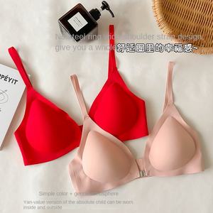 クロスボーダーロマンティックトライアングルアイスシルクシームレス跡なしフロントバックル下着パンティープッシュアップセクシーローカットプリントワイヤーフリー - Product Image 5