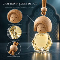Diffuseur d'air de luxe pour voiture, flacon en verre facetté, bouchon en bois, cordon tressé, concentration de parfum à 60%, logo personnalisé, OEM ODM Dubaï