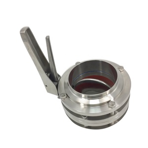 Válvula de mariposa <span class=keywords><strong>manual</strong></span> de acero inoxidable aséptico de grado alimenticio higiénico sanitario 3 uds con mango de acero inoxidable para un precio más bajo - Product Image 5