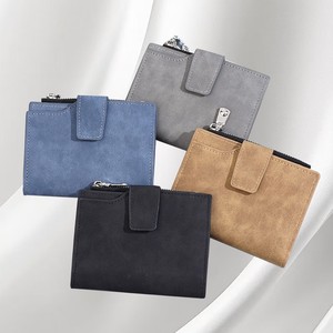 Matte PU Leather Multi <b>Card</b> Slot Snap Button Korean Fashion Short Zipper Coin Purse Ladies <b>Card</b> <b>Holder</b> Women <b>Wallet</b> Wholesale - Product Image 1