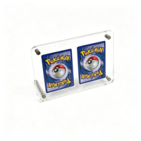 Support de Cartes Pokémon Magnétique en Acrylique à Coins Arrondis avec 3/6/9 Emplacements, Cadre Photo et Présentoir