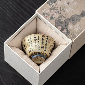 Tazza da tè in ceramica blu <span class=keywords><strong>e</strong></span> bianca con calligrafia a tema Orchidea Rossa <span class=keywords><strong>e</strong></span> Prefazione al Padiglione, per casa <span class=keywords><strong>e</strong></span> ufficio, tazza da maestro di alta gamma, tazza da tè personale - Product Image 2