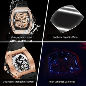 Montre Homme GELATU Automatique Mécanique de Luxe, Cadran Dragon Lumineux Étanche, Montre-Bracelet Tendance pour Homme, Idéale pour le Dropshipping - Product Image 3