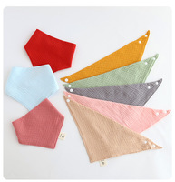 Bavoirs triangulaires en mousseline de coton DJK Premium pour bébé, foulard bandana quatre couches en coton doux, respirant, imperméable et résistant aux taches, couleur unie