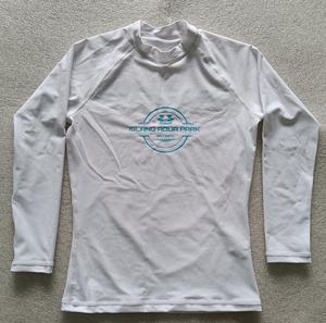 Logo personalizzato In Bianco Tutte Le Donne Bianche UPF50 + Maniche Lunghe in Forma di Compressione <span class=keywords><strong>Swim</strong></span> Diving Surf Rash Guards Camicia - Product Image 4