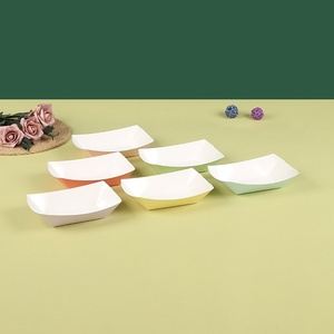 Boîte <span class=keywords><strong>à</strong></span> frites jetable en papier kraft avec impression UV, plateau coloré, vente en gros - Product Image 1