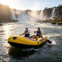 Kayak gonflable en PVC de 180 cm, bateau de rafting portable pour 2 personnes, canoë gonflable pour sports nautiques en plein air, pour l'aventure sur rivière et lac