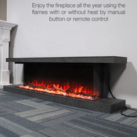 Cheminée électrique sur pied pour téléviseur de 40 pouces, chauffage encastrable haut de gamme, flamme hybride moderne à vue 3 côtés, décoration de salon