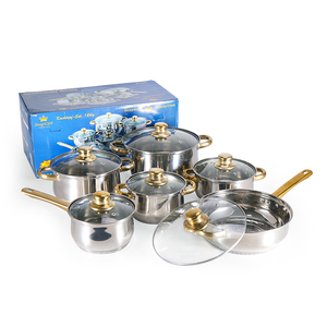 Bộ Nồi Nấu Súp Và Nồi Hầm, Bộ Nồi Thép Không Gỉ 12 Chiếc Làm Quà Tặng - Product Image 1