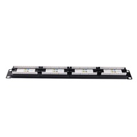 Panel Patch Cat6 1U 24 Port Tanpa Pelindung UTP 19 Inch Rack Mount RJ45 untuk Distribusi Jaringan di Pusat Data
