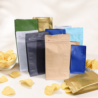 Sacs d'emballage de qualité alimentaire, résistants à l'humidité, à fond plat, pour grains de café, avec fermeture éclair, réutilisables, refermables, pour noix et en-cas