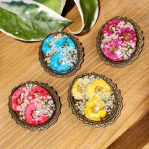 Mori Original hecho a mano Retro lana cadena collar broche Color crisantemo serie verdadera seca flor eterna grabado joyería - Product Image 4