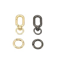 Boucle à ressort ovale en alliage de zinc, plaque métallique, attache à ressort, porte-clés en métal fait main, boucle d'interverrouillage à ressort ouvert