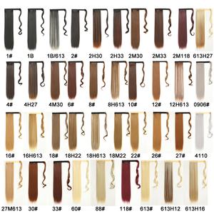 Extensions de Queue de Cheval Enveloppantes de <span class=keywords><strong>22</strong></span> Pouces, Extensions de Cheveux à Clipser, Cheveux Raides Naturels Marron Gris, Postiche - Product Image 6