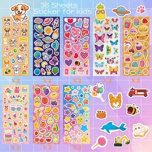 KARSLORA 36 hojas de pegatinas para niños, más de 800 piezas, dibujos animados, animales, frutas, dinosaurios, gatos, peces, vinilo autoadhesivo decorativo - Product Image 3