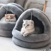 Lit d'hiver 2 en 1 pour chat Lit long en peluche pour chien Donut Cave Cuddler Warm Sleeping Bag Sofa Cushion Nest for Small Puppies Kitten