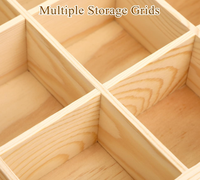 Tiroir en bois polyvalent à 20 compartiments pour bureau à domicile Boîte de rangement au design compact pour chaussettes, panneaux muraux en bois