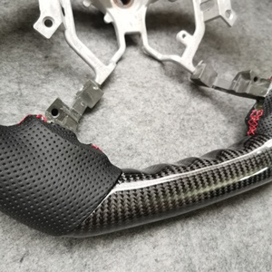 Ccexcellent tùy chỉnh sợi Carbon tay lái cho Tundra 2007 2013 đáy phẳng với da đục lỗ - Product Image 3