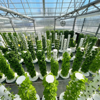 Tour aéroponique commerciale avec système d'irrigation par pompe et de réapprovisionnement en eau pour légumes-feuilles