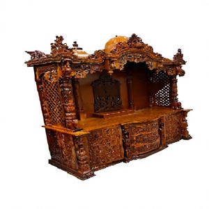 Large Teak Wooden Temple Manufacturer in India Customized Big SIze Handmade Berma TeaK Wood <b>Mandir</b> For Puja Room Temples Home - Product Image 1