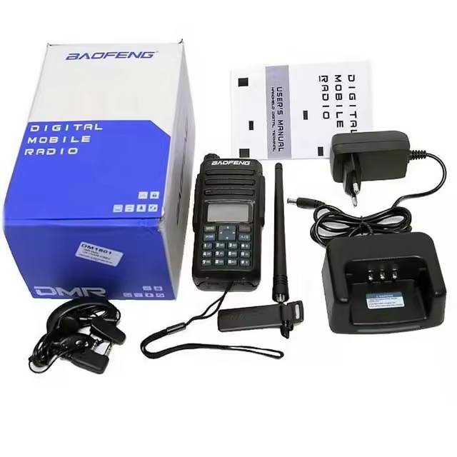 Walkie Talkie Baofeng DM1801,Dual Time Slot Tier 1&2 Digital/Analog Radio Baofeng DM1801 Waterproof  VHF/UHF Portable Safe Radio