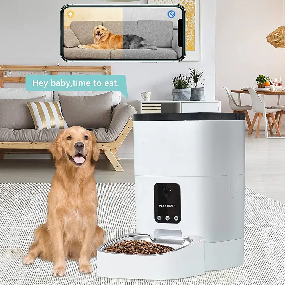 2023 New Phone Control 2-Way Audio WiFi Smart Dog Bowl Cat Pet Food Dispenser Timed Automatic Pet Feeder