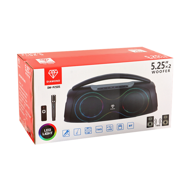 Diamond Tt039 bluetooth Speaker Factory Price Supply Dual 5.25'' Woofer 2-Way TWS Mobile Portable Wireless Bluetooth Speaker