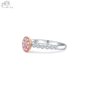 Anillo de Diamantes Rosados de Alta Calidad Increíblemente Hermosos, Serie de Anillos de Compromiso de Oro Sólido de 18K, Anillo de Diamantes Rosados Naturales Reales - Product Image 2