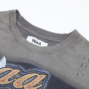 Camisetas de Alta Calidad para Hombre, Tela de Algodón Gruesa, Estilo Desgastado con Agujeros, Diseño de Marca, Personalizadas, Ropa Urbana, Camiseta DUAA para Hombre - Product Image 5