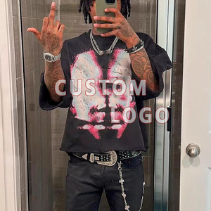 High Quality Streetwear Boxy Fit T-Shirt <b>Drop</b> Shoulder 100% Cotton Oversized Heavyweight <b>Acid</b> Wash Regular Length Men t shirt - Product Image 3