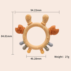Anneau de dentition en silicone de qualité alimentaire pour bébé, motif étoile mignon, facile à saisir, jouet à mâcher pour bébé - Product Image 3