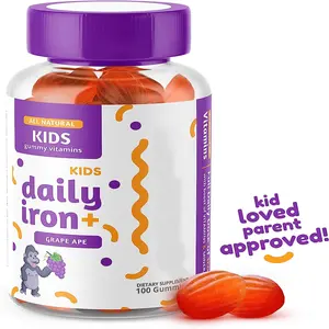 OEM Helps Anemia Boosts Hemoglobin Improves Brain Functions Kids Iron Gummies With Multivitamin For Kids