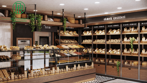 أفكار ديكور متجر المخبوزات الشاملة، كاونتر محل المخبوزات، واجهة عرض الحلويات، رفوف عرض الخبز - Product Image 3