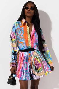 Top con estampado africano y Falda plisada para mujer, conjunto de ropa de talla grande, 2 piezas, gran oferta - Product Image 2