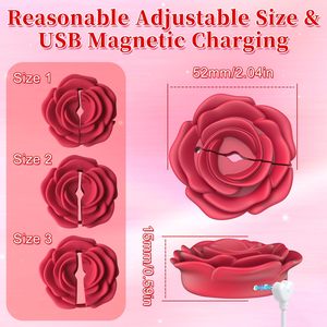Vibrador de Pezones en Forma de Rosa, de Silicona, Respetuoso con la Piel, Recargable, Impermeable, Masajeador Femenino - Product Image 1