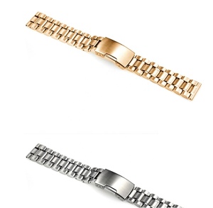 Bracelet de montre de vente d'usine 14 <span class=keywords><strong>16</strong></span> 18 20 22 24 26mm coude à arc plat classique cinq perles bracelet de montre en acier inoxydable - Product Image 5