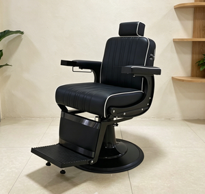 Fauteuil de Barbier Professionnel Inclinable et Rotatif à 360 Degrés avec Pompe Hydraulique, Design Moderne en Cuir Synthétique Durable pour Salle de Sport - Product Image 1