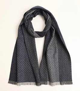 Nouvel Arrivage Écharpe en Tweed de Luxe Texturée à Franges Contrastantes, Motif Géométrique, à Petites Franges, Respirante et Chaude - Product Image 3