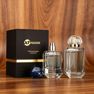 Eric 65ml 100ml Flacon de <span class=keywords><strong>parfum</strong></span> transparent de luxe en verre avec boîtes, flacon de <span class=keywords><strong>parfum</strong></span> rechargeable - Product Image 1