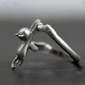 Anello a Forma di Gatto per Donne, Design Animale alla Moda, Regolabile, Gioiello Minimalista per Uso Quotidiano - Product Image 3