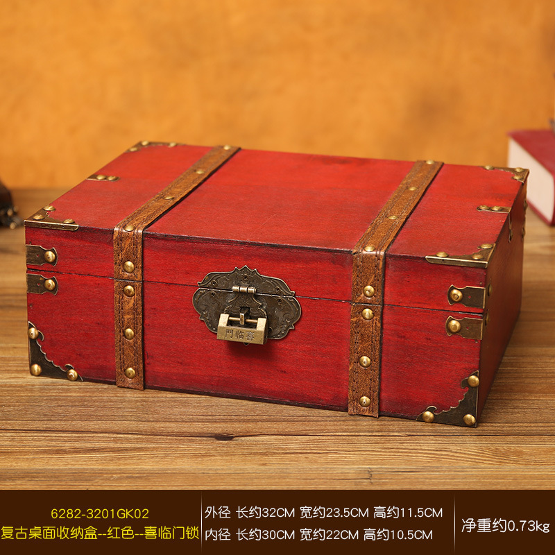 Large red retro lock