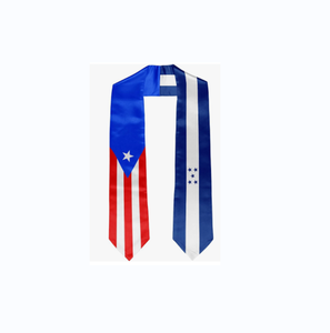 Estola de Graduación de Alta Calidad con Bandera de <span class=keywords><strong>Puerto</strong></span> Rico y Honduras, Estola de Graduación con Bandera Nacional para Estudiantes Internacionales - Product Image 1