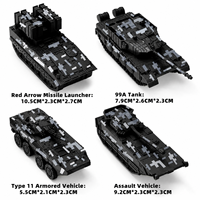 Tanques de Camuflaje del Ejército, 4 Piezas, Modelo de Plástico, Juguete Educativo DIY para Niños, Regalo, Camiones Militares, Juego de Bloques de Construcción